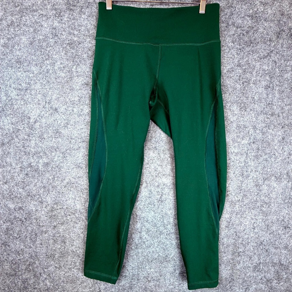Old Navy Active Elevate Go-Dry Leggings Womens Large Green Stretch Yoga Gym Wear